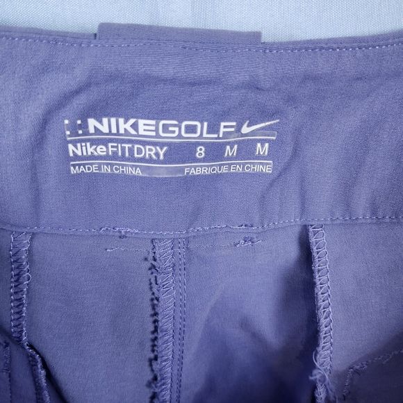 Nike Golf Fit Dry Women’s Purple Shorts Size 8 Flat Front Striped Sides Stretch - Picture 11 of 13
